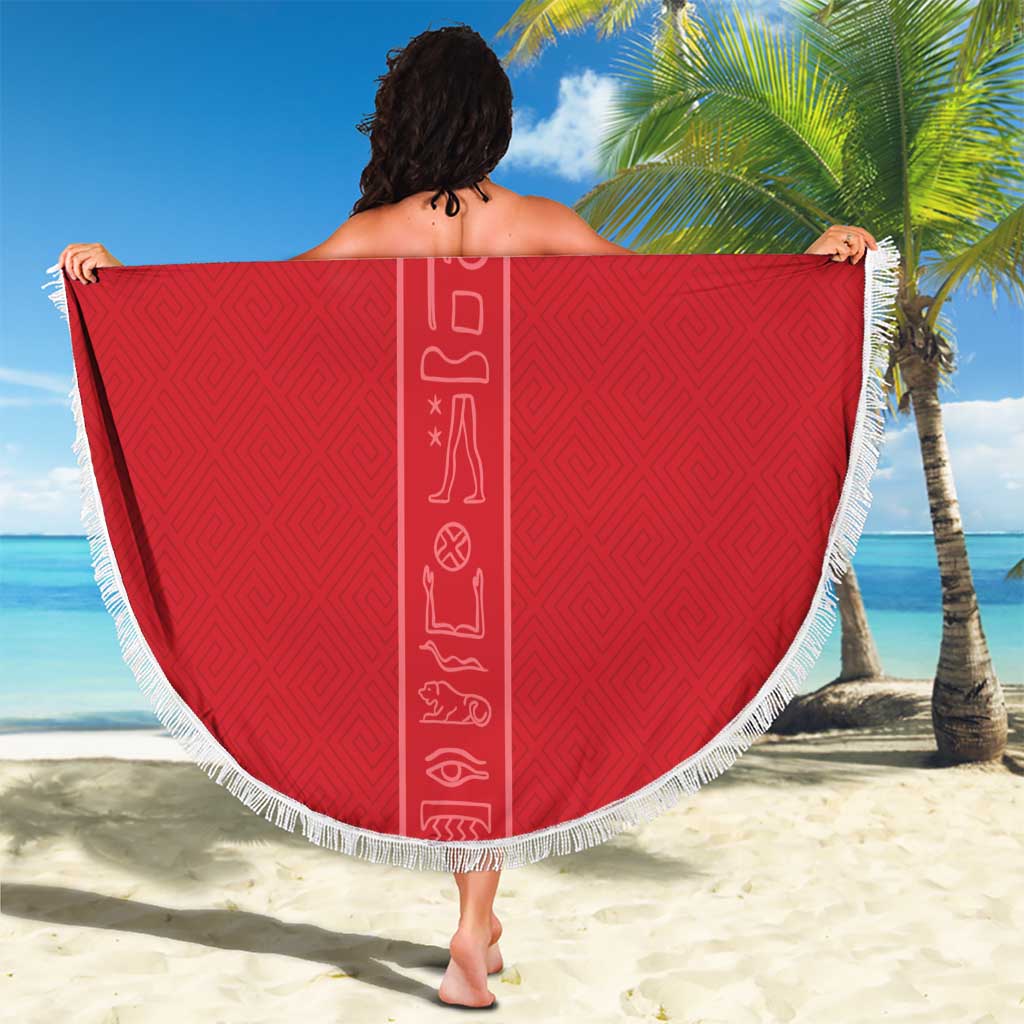 Custom Egypt Football Beach Blanket Yalla Yalla Pharaohs - Red Ver