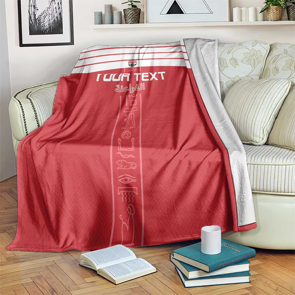 Custom Egypt Football Blanket Yalla Yalla Pharaohs - Red Ver