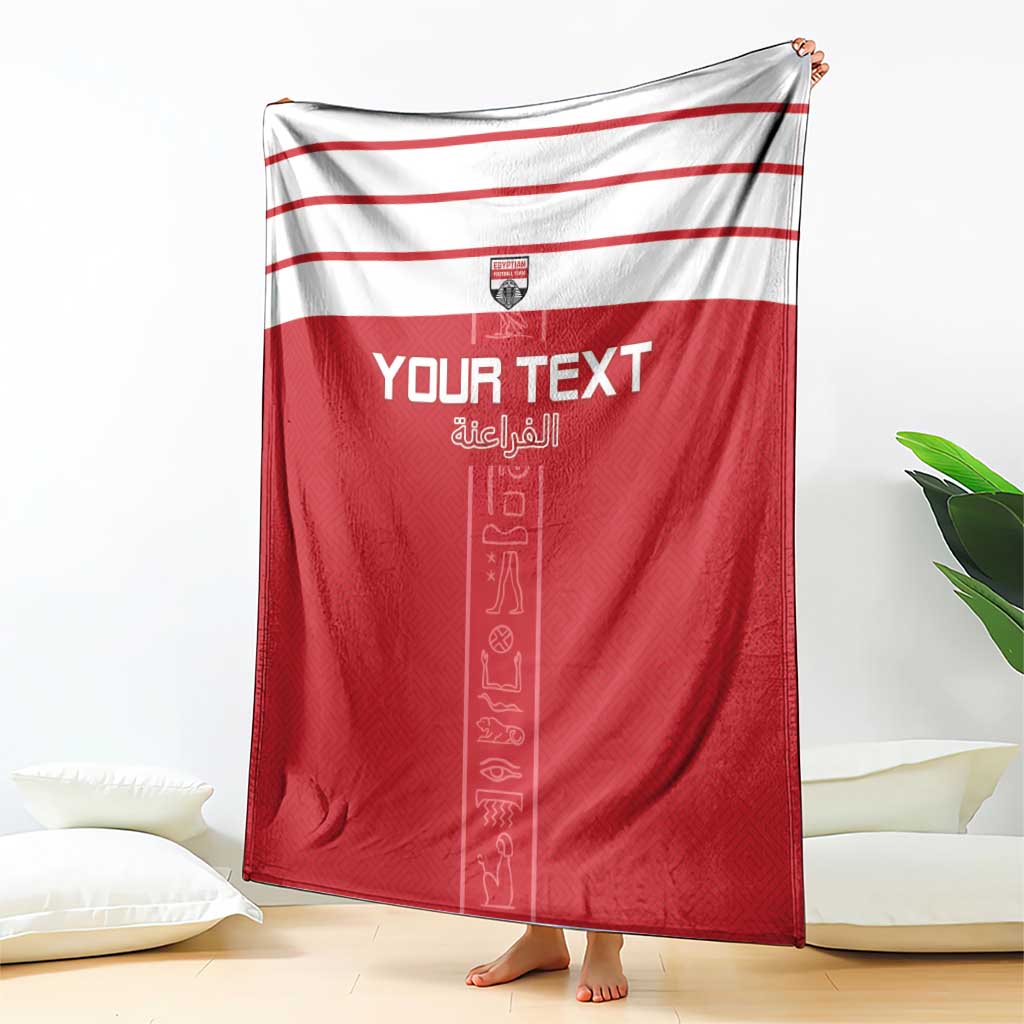 Custom Egypt Football Blanket Yalla Yalla Pharaohs - Red Ver