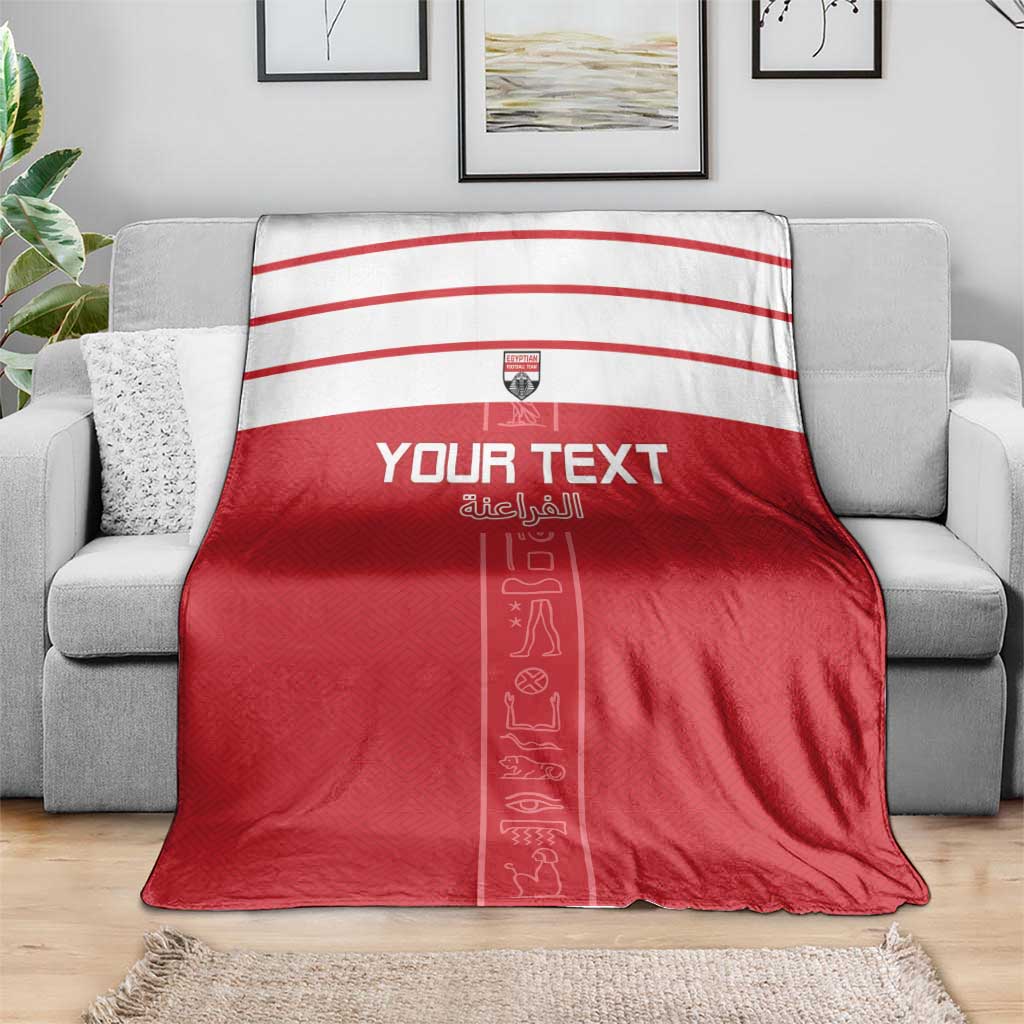 Custom Egypt Football Blanket Yalla Yalla Pharaohs - Red Ver
