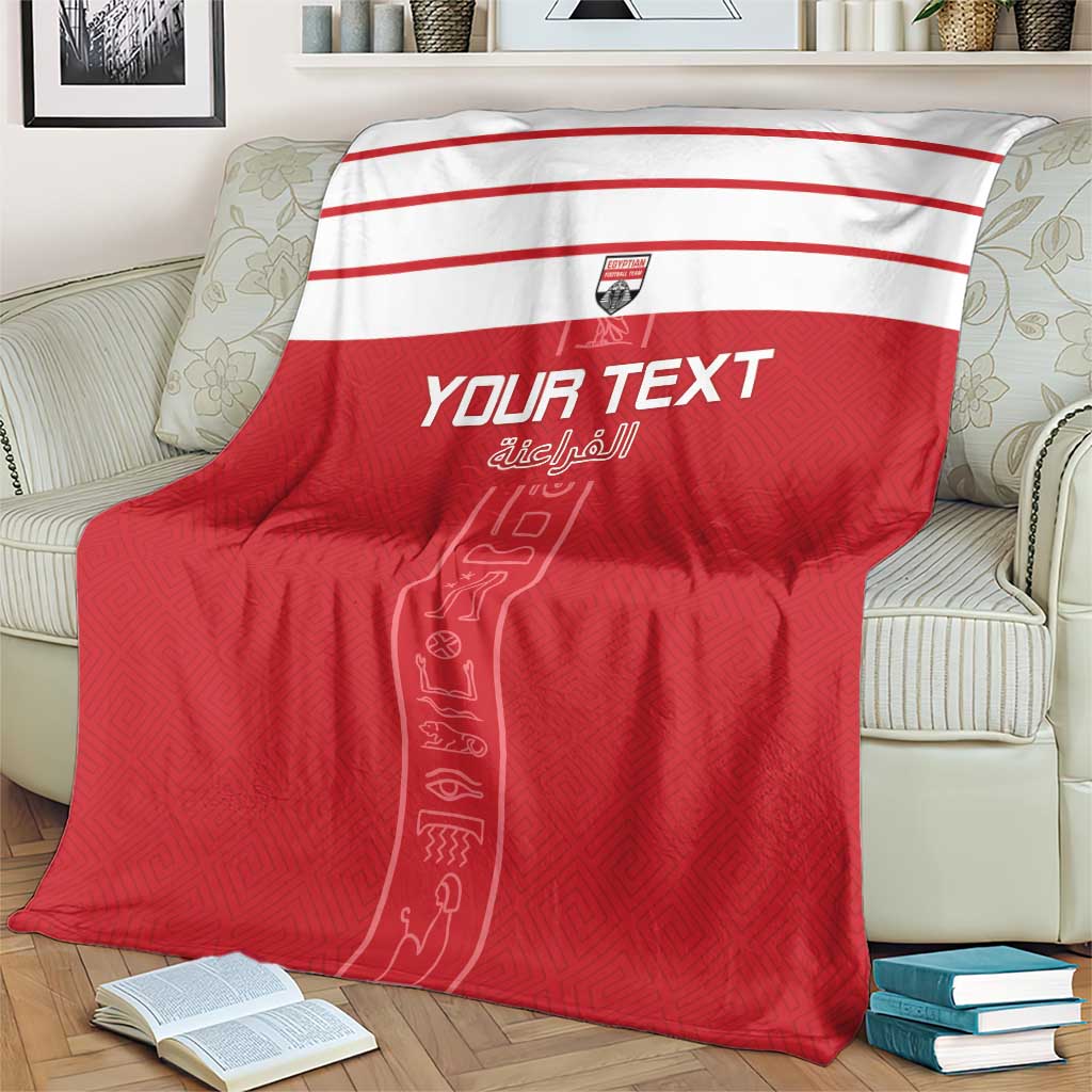 Custom Egypt Football Blanket Yalla Yalla Pharaohs - Red Ver