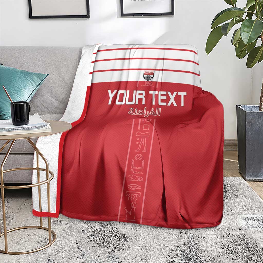 Custom Egypt Football Blanket Yalla Yalla Pharaohs - Red Ver