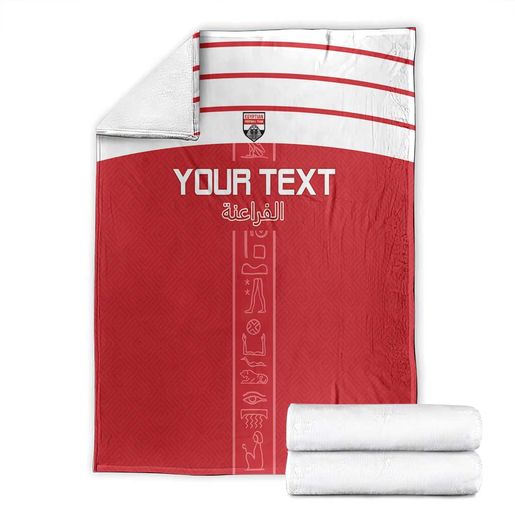 Custom Egypt Football Blanket Yalla Yalla Pharaohs - Red Ver