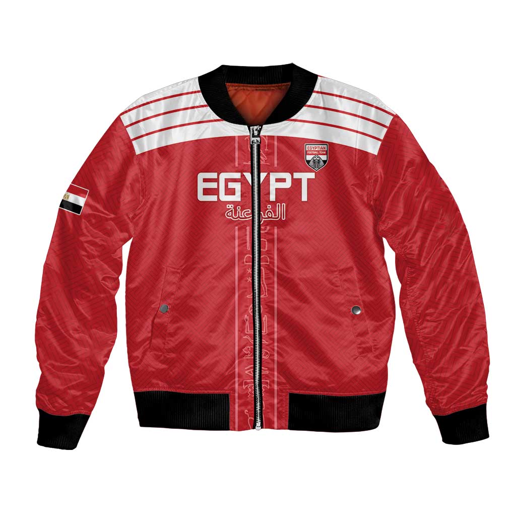Custom Egypt Football Bomber Jacket Yalla Yalla Pharaohs - Red Ver