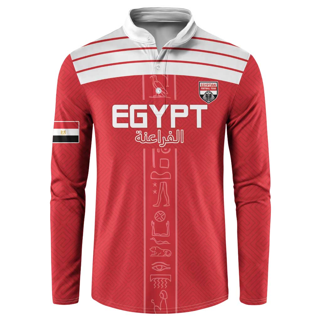 Custom Egypt Football Button Sweatshirt Yalla Yalla Pharaohs - Red Ver