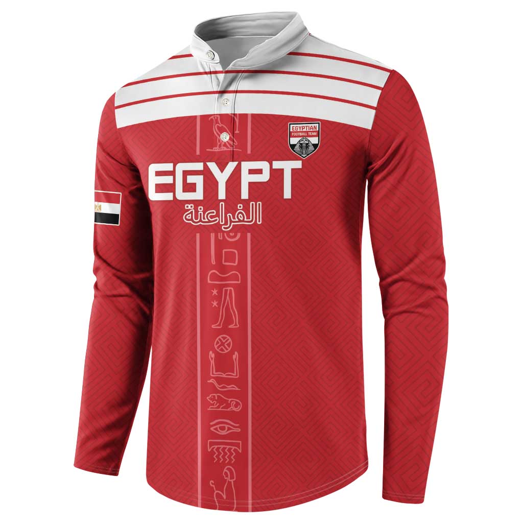 Custom Egypt Football Button Sweatshirt Yalla Yalla Pharaohs - Red Ver