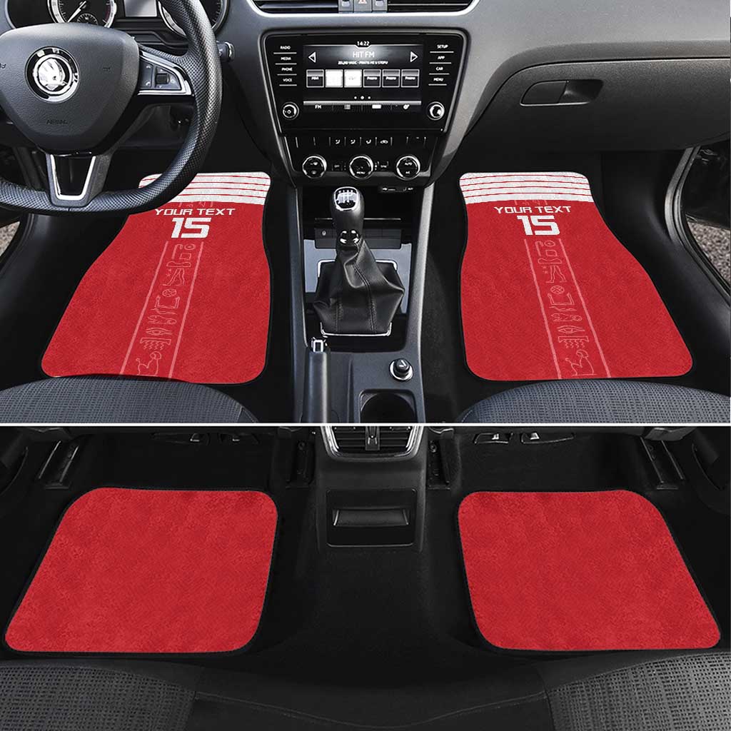 Custom Egypt Football Car Mats Yalla Yalla Pharaohs - Red Ver