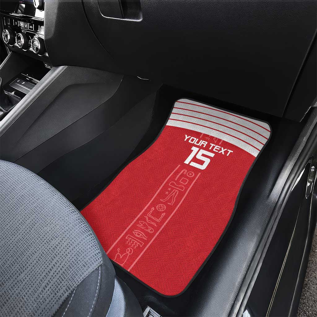 Custom Egypt Football Car Mats Yalla Yalla Pharaohs - Red Ver