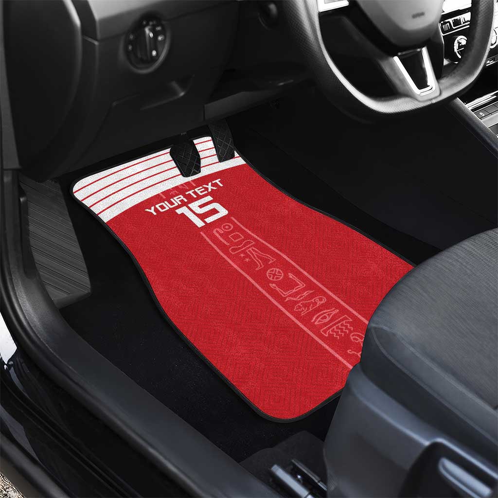 Custom Egypt Football Car Mats Yalla Yalla Pharaohs - Red Ver