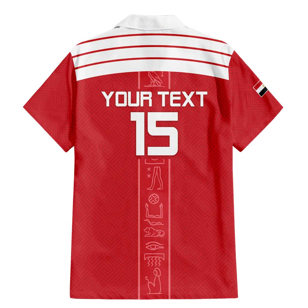 Custom Egypt Football Family Matching Mermaid Dress and Hawaiian Shirt Yalla Yalla Pharaohs - Red Ver