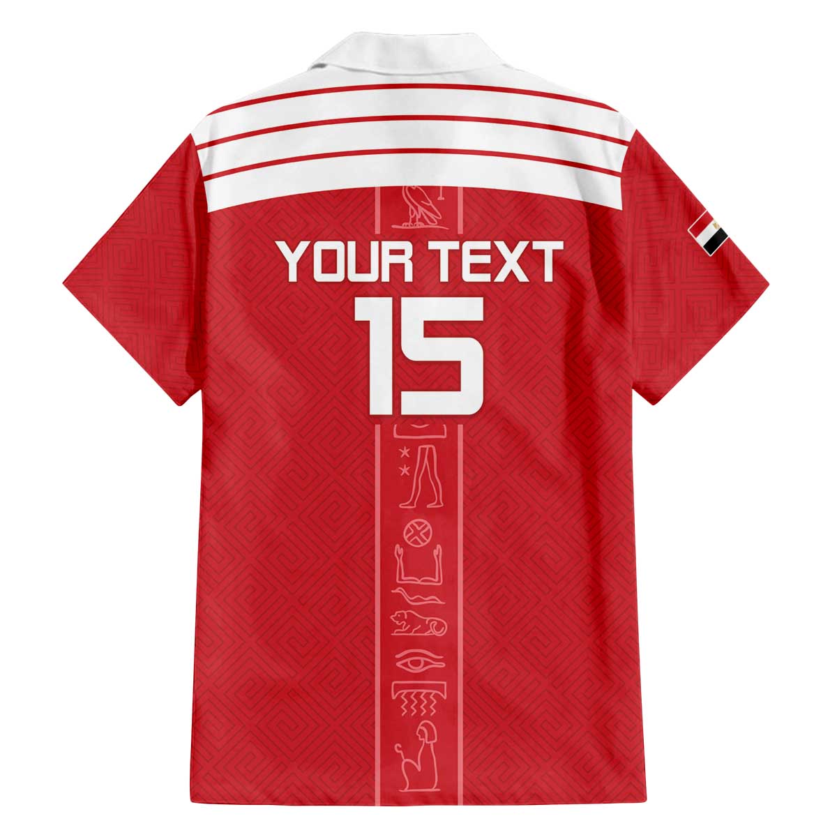 Custom Egypt Football Family Matching Off The Shoulder Long Sleeve Dress and Hawaiian Shirt Yalla Yalla Pharaohs - Red Ver