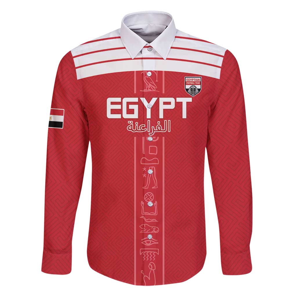 Custom Egypt Football Family Matching Puletasi and Hawaiian Shirt Yalla Yalla Pharaohs - Red Ver