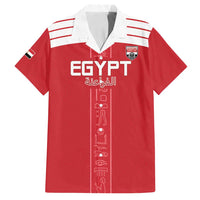 Custom Egypt Football Family Matching Summer Maxi Dress and Hawaiian Shirt Yalla Yalla Pharaohs - Red Ver