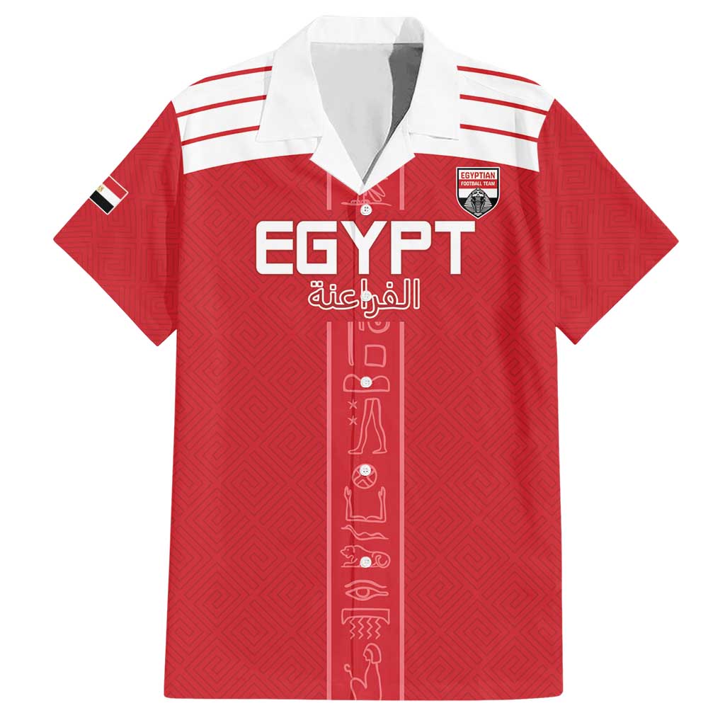 Custom Egypt Football Hawaiian Shirt Yalla Yalla Pharaohs - Red Ver
