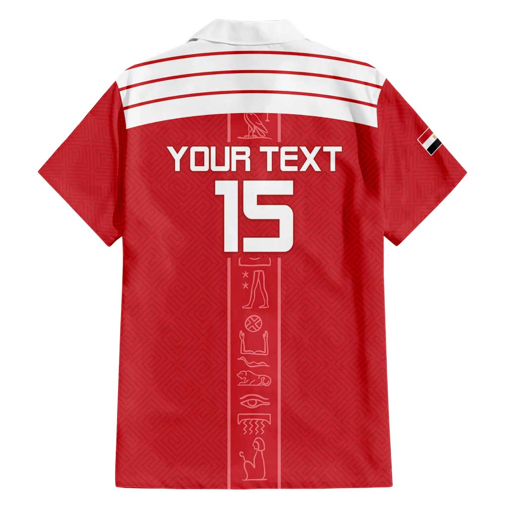 Custom Egypt Football Hawaiian Shirt Yalla Yalla Pharaohs - Red Ver