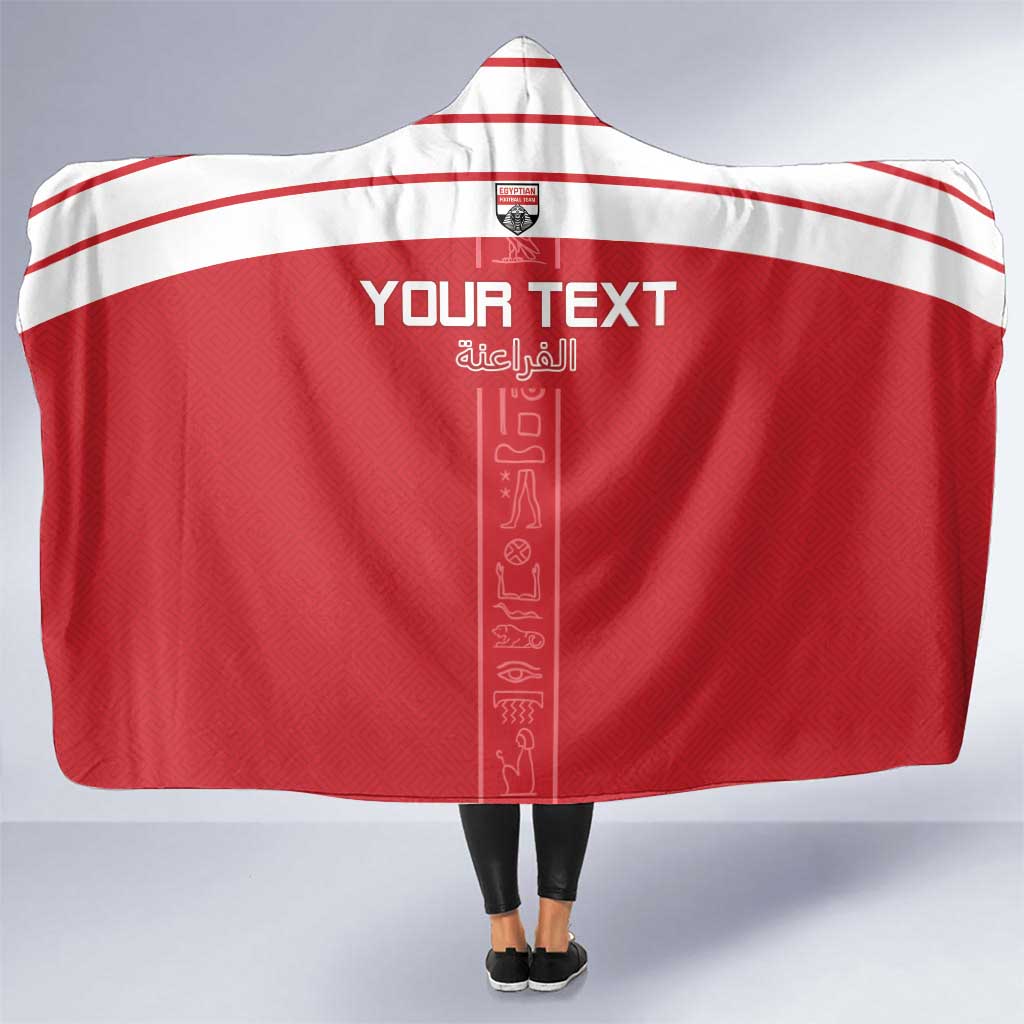 Custom Egypt Football Hooded Blanket Yalla Yalla Pharaohs - Red Ver