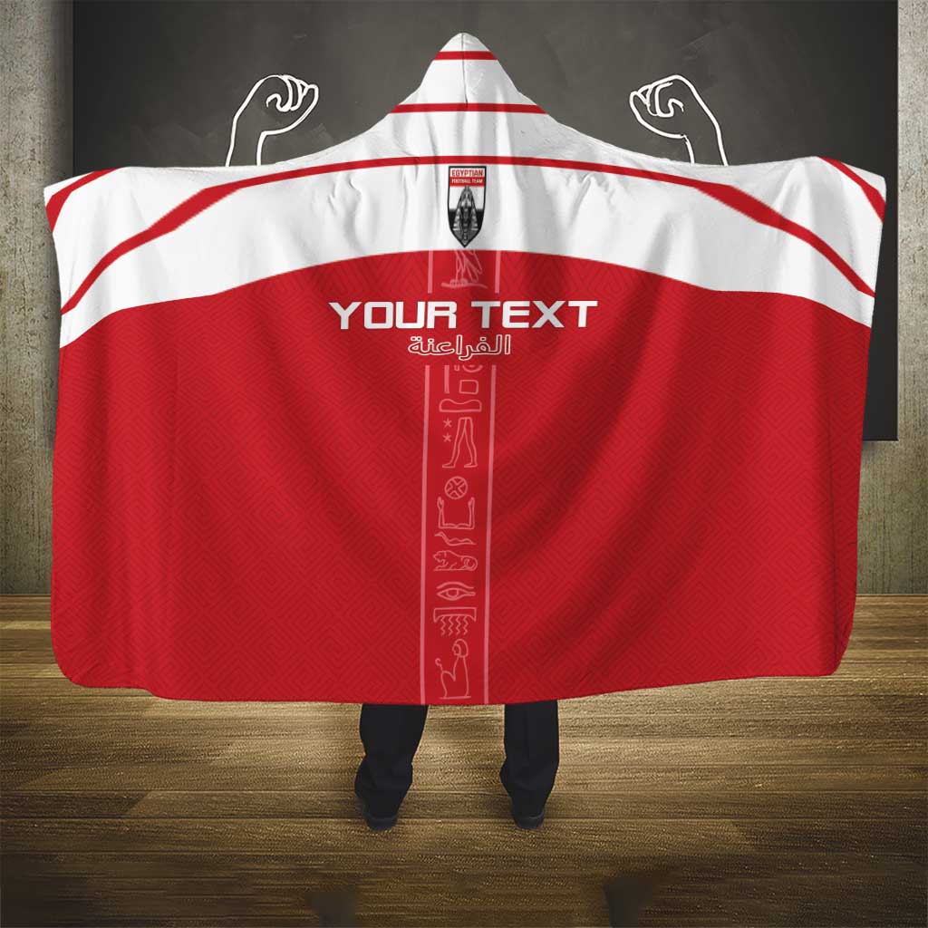 Custom Egypt Football Hooded Blanket Yalla Yalla Pharaohs - Red Ver