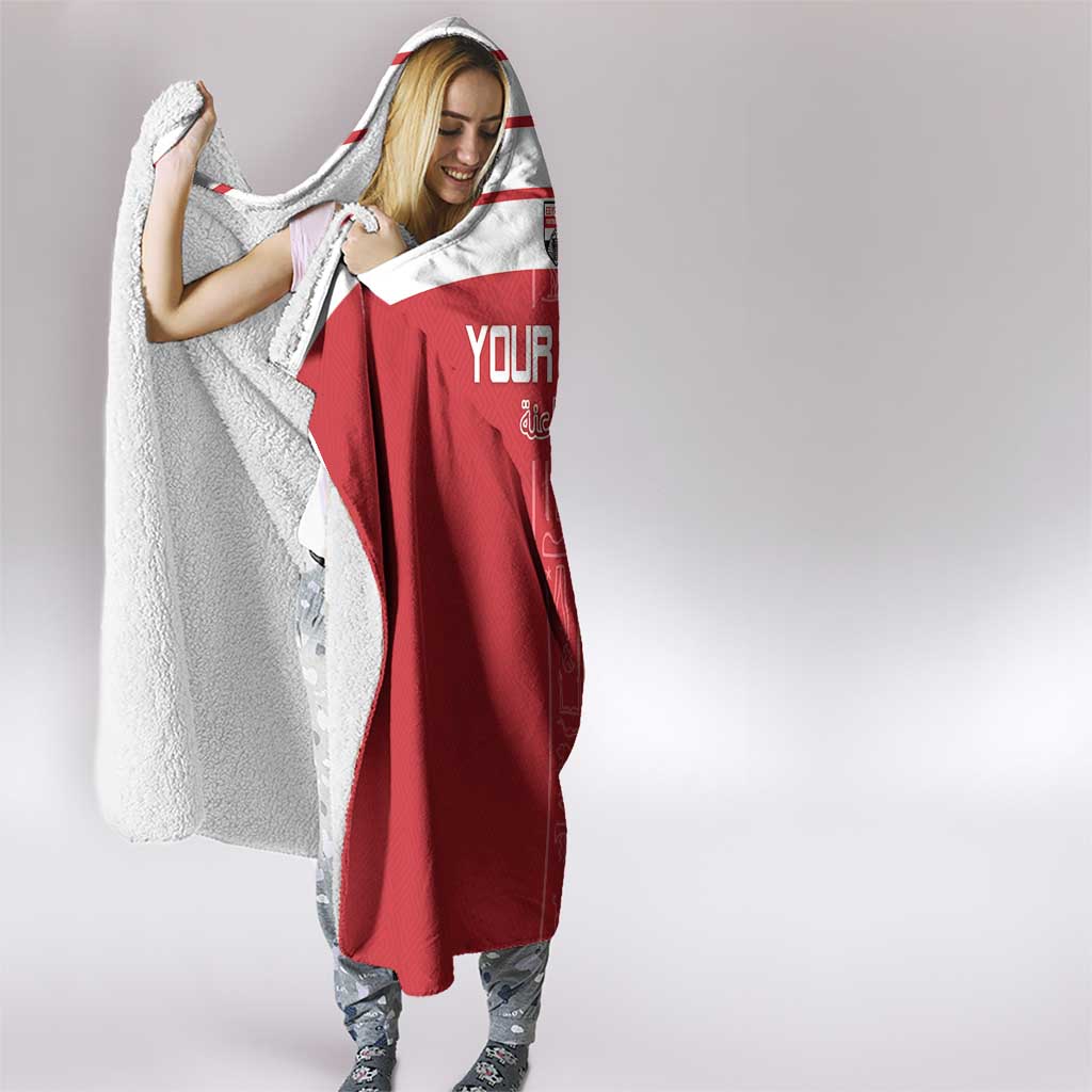 Custom Egypt Football Hooded Blanket Yalla Yalla Pharaohs - Red Ver