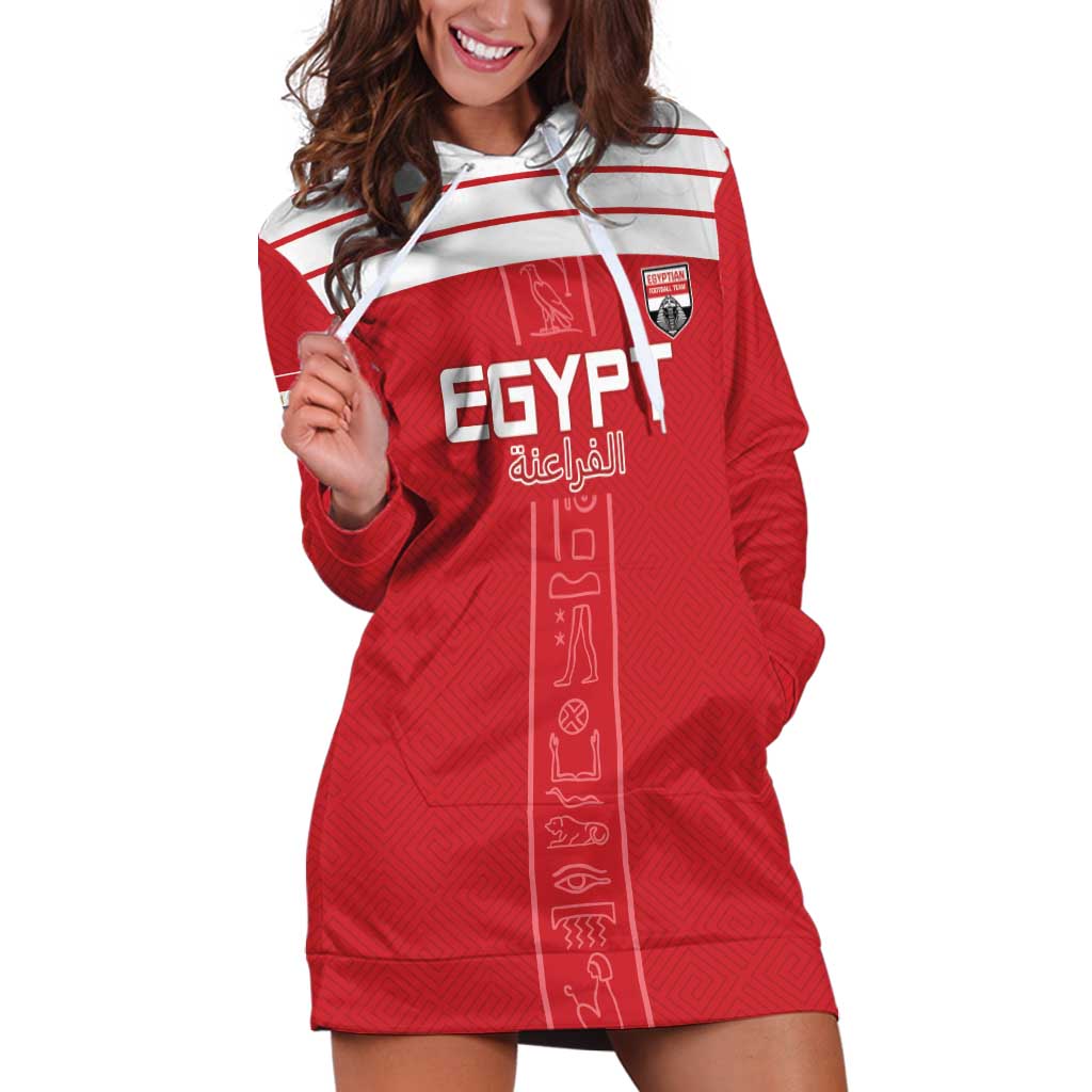Custom Egypt Football Hoodie Dress Yalla Yalla Pharaohs - Red Ver