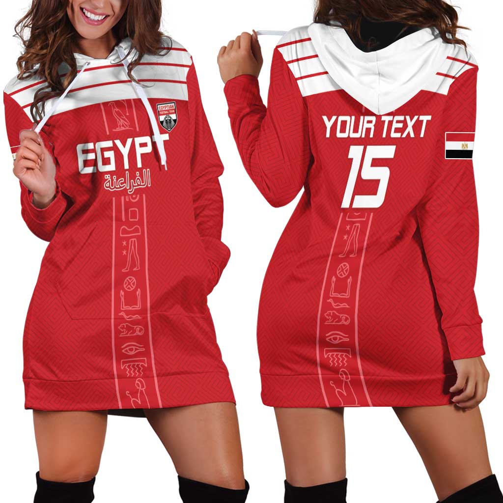 Custom Egypt Football Hoodie Dress Yalla Yalla Pharaohs - Red Ver