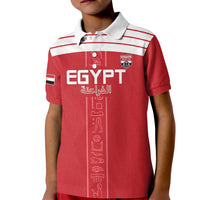 Custom Egypt Football Kid Polo Shirt Yalla Yalla Pharaohs - Red Ver