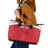 Custom Egypt Football Leather Tote Bag Yalla Yalla Pharaohs - Red Ver