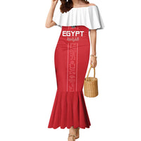 Custom Egypt Football Mermaid Dress Yalla Yalla Pharaohs - Red Ver
