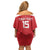 Custom Egypt Football Off Shoulder Short Dress Yalla Yalla Pharaohs - Red Ver