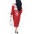 Custom Egypt Football Off The Shoulder Long Sleeve Dress Yalla Yalla Pharaohs - Red Ver