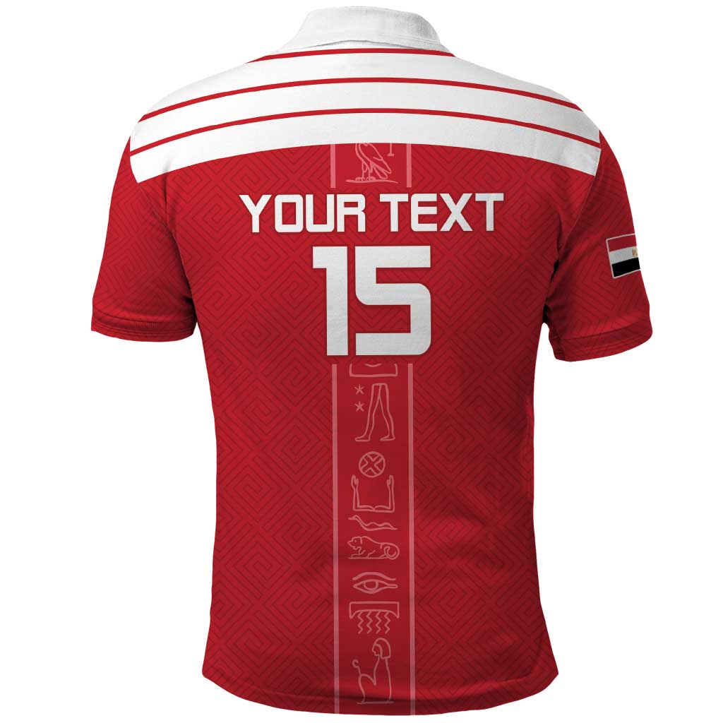 Custom Egypt Football Polo Shirt Yalla Yalla Pharaohs - Red Ver
