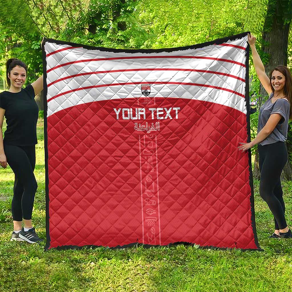 Custom Egypt Football Quilt Yalla Yalla Pharaohs - Red Ver