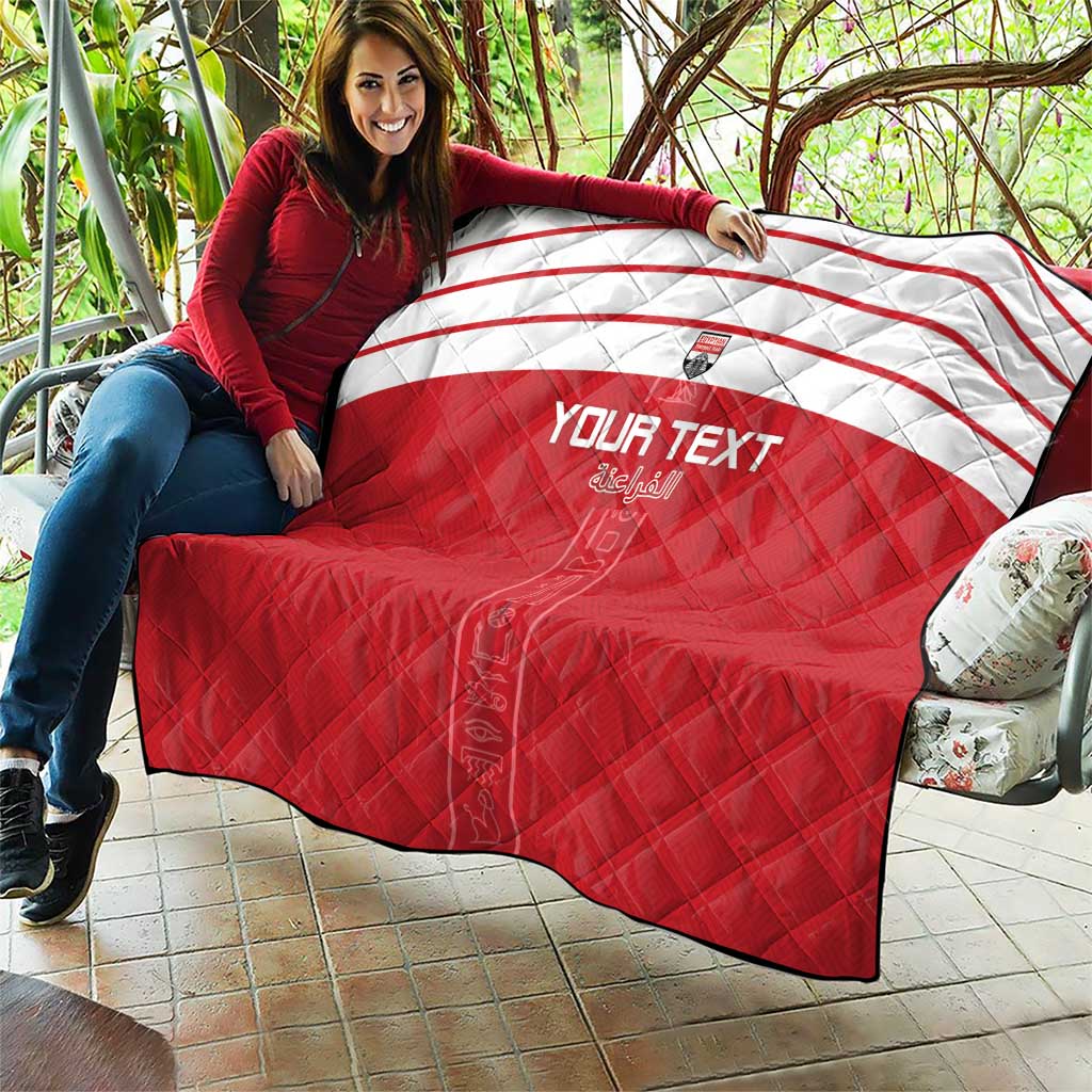Custom Egypt Football Quilt Yalla Yalla Pharaohs - Red Ver