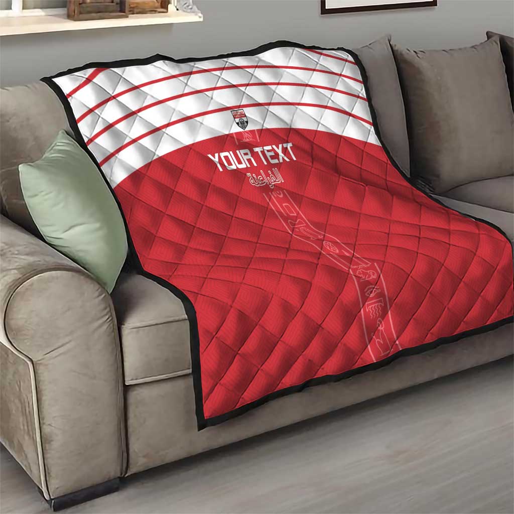 Custom Egypt Football Quilt Yalla Yalla Pharaohs - Red Ver