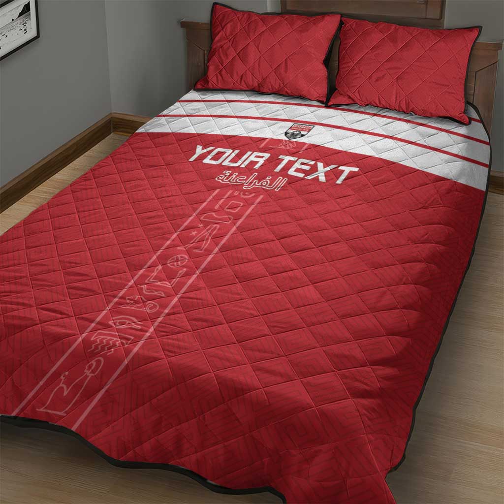 Custom Egypt Football Quilt Bed Set Yalla Yalla Pharaohs - Red Ver