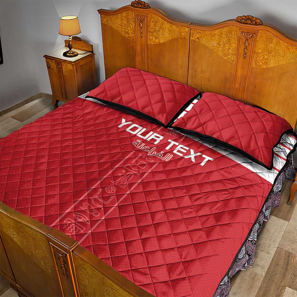 Custom Egypt Football Quilt Bed Set Yalla Yalla Pharaohs - Red Ver