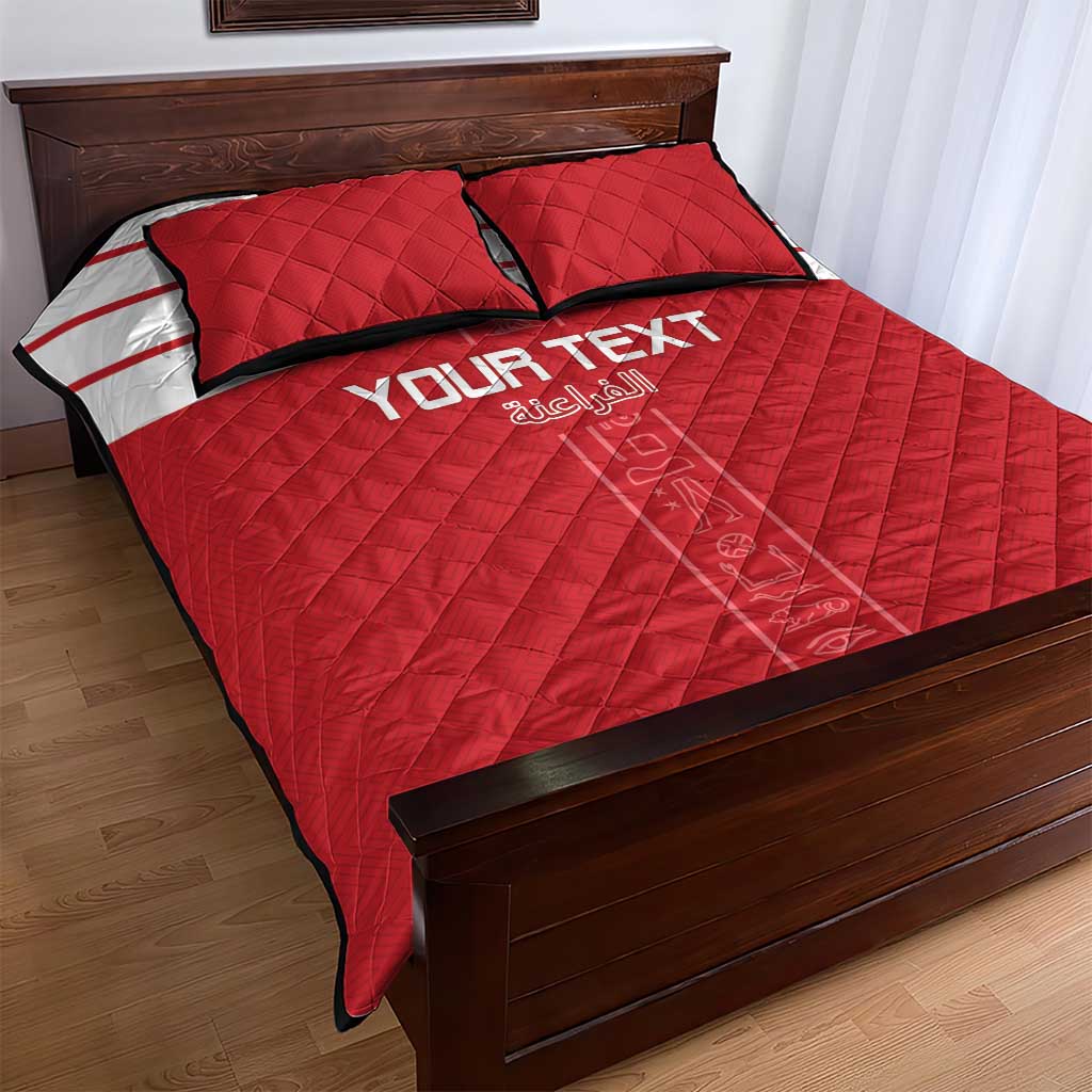 Custom Egypt Football Quilt Bed Set Yalla Yalla Pharaohs - Red Ver