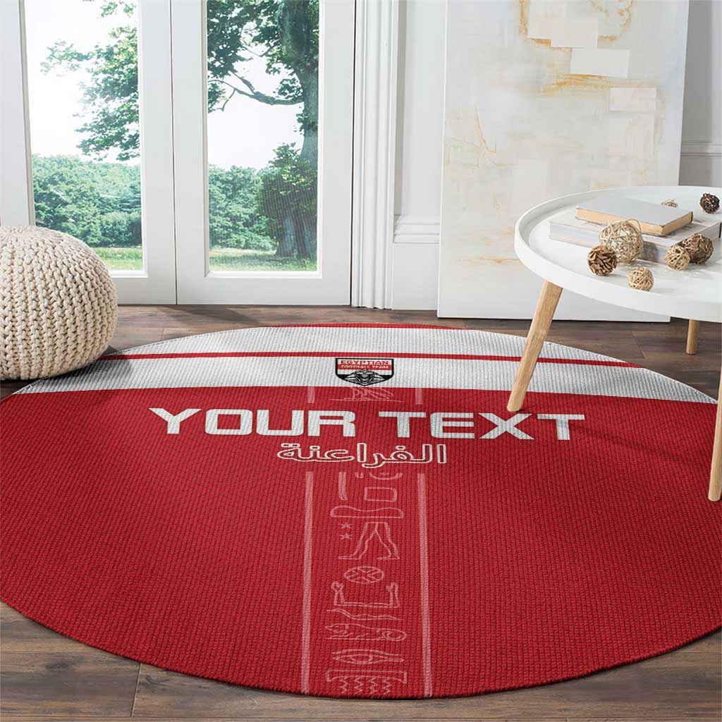 Custom Egypt Football Round Carpet Yalla Yalla Pharaohs - Red Ver