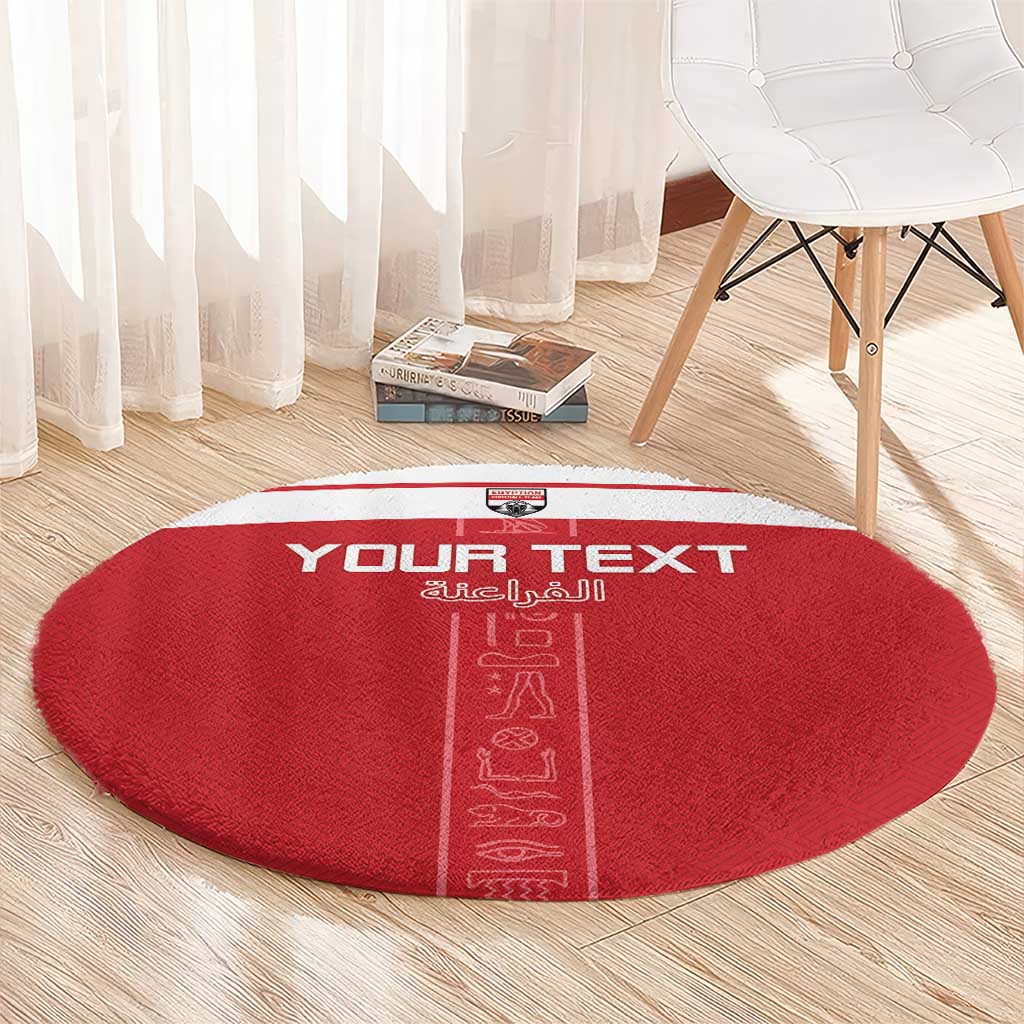 Custom Egypt Football Round Carpet Yalla Yalla Pharaohs - Red Ver