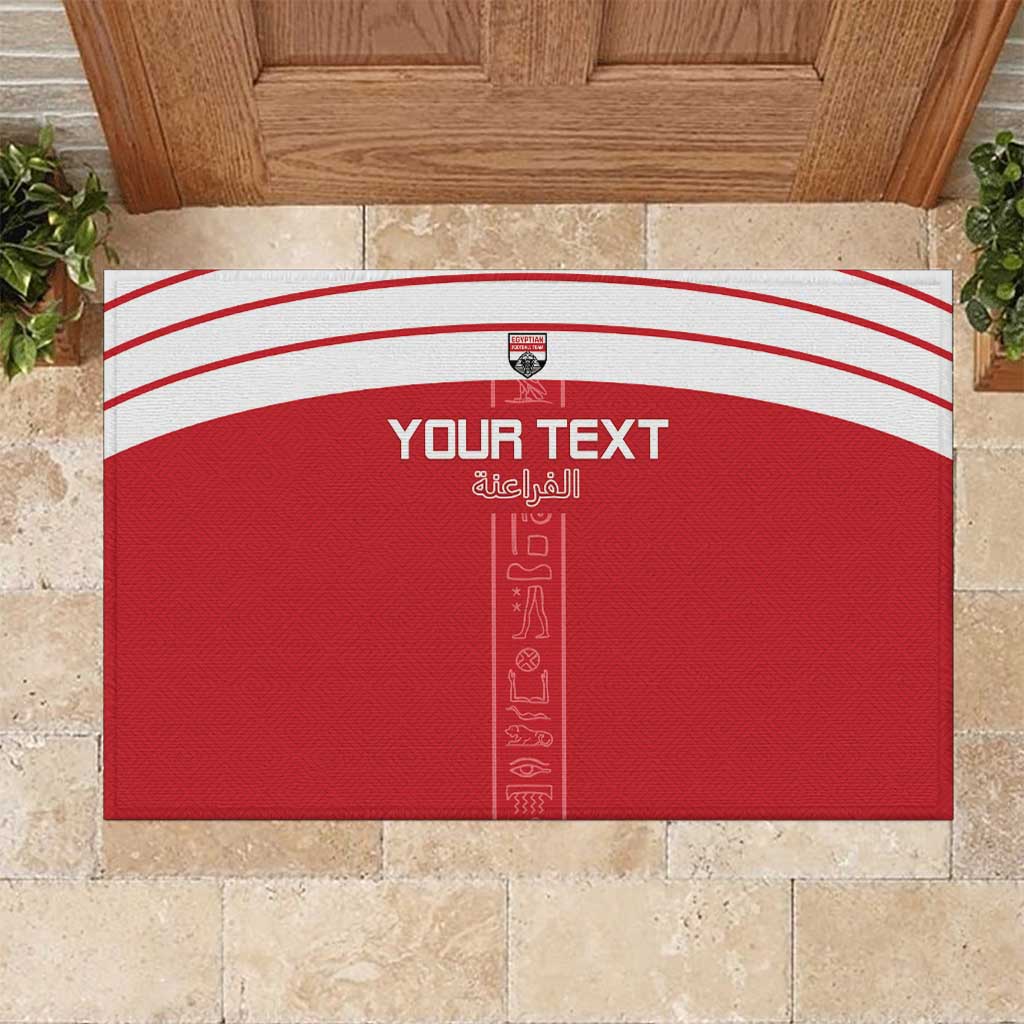 Custom Egypt Football Rubber Doormat Yalla Yalla Pharaohs - Red Ver