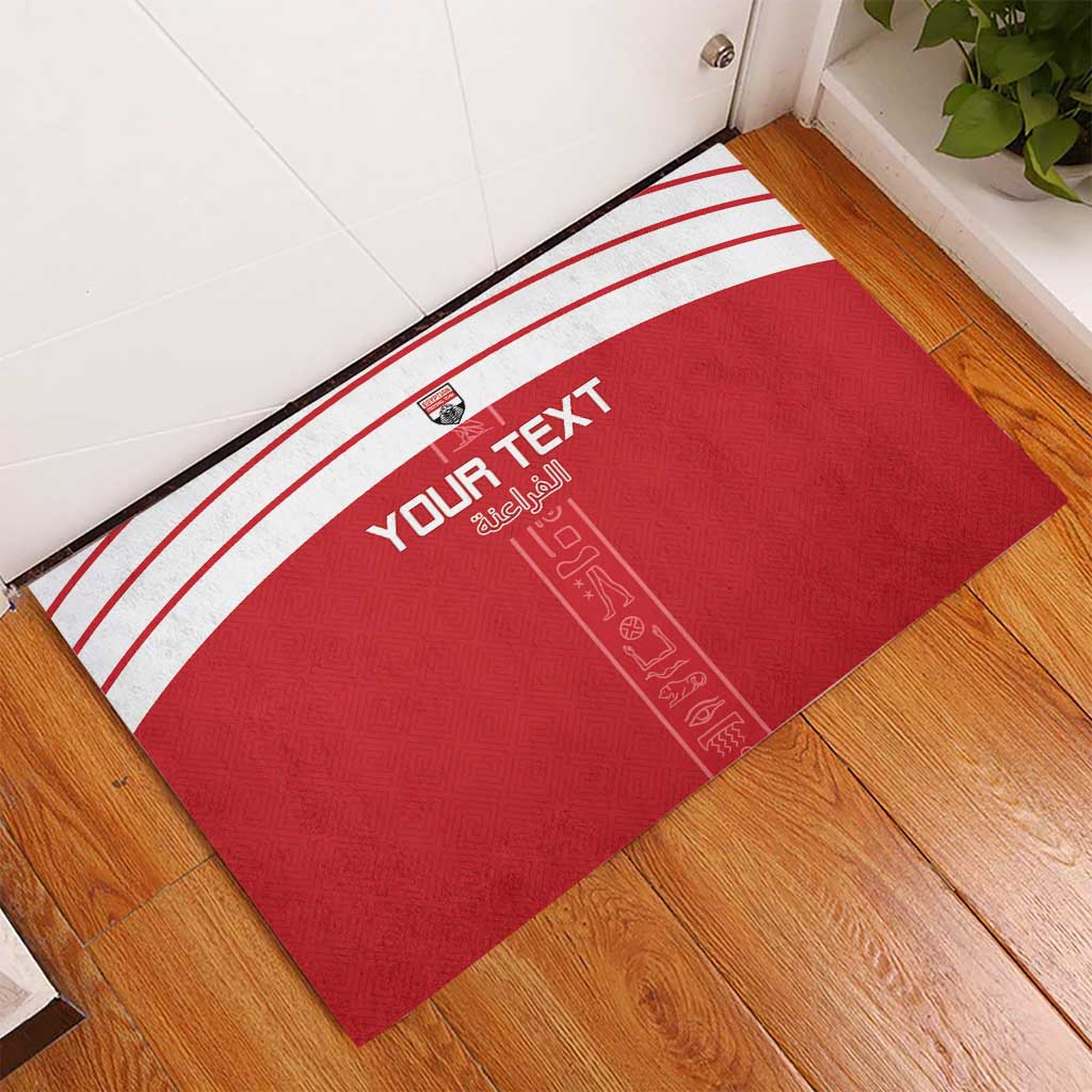 Custom Egypt Football Rubber Doormat Yalla Yalla Pharaohs - Red Ver