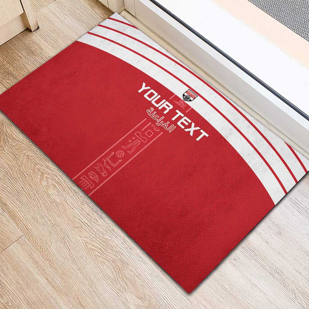 Custom Egypt Football Rubber Doormat Yalla Yalla Pharaohs - Red Ver