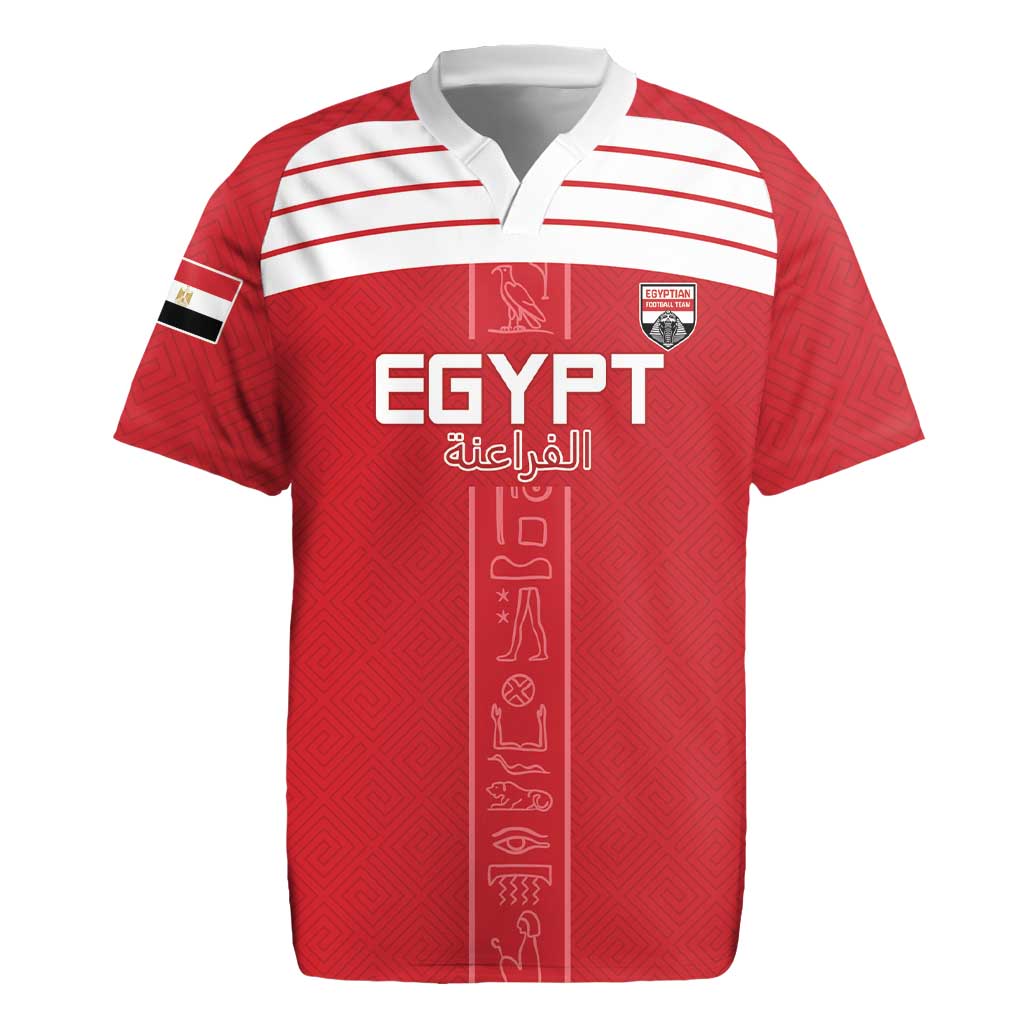 Custom Egypt Football Rugby Jersey Yalla Yalla Pharaohs - Red Ver