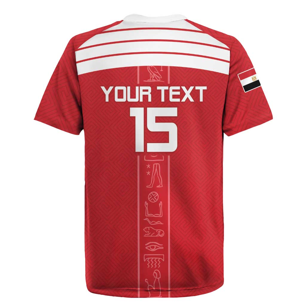 Custom Egypt Football Rugby Jersey Yalla Yalla Pharaohs - Red Ver