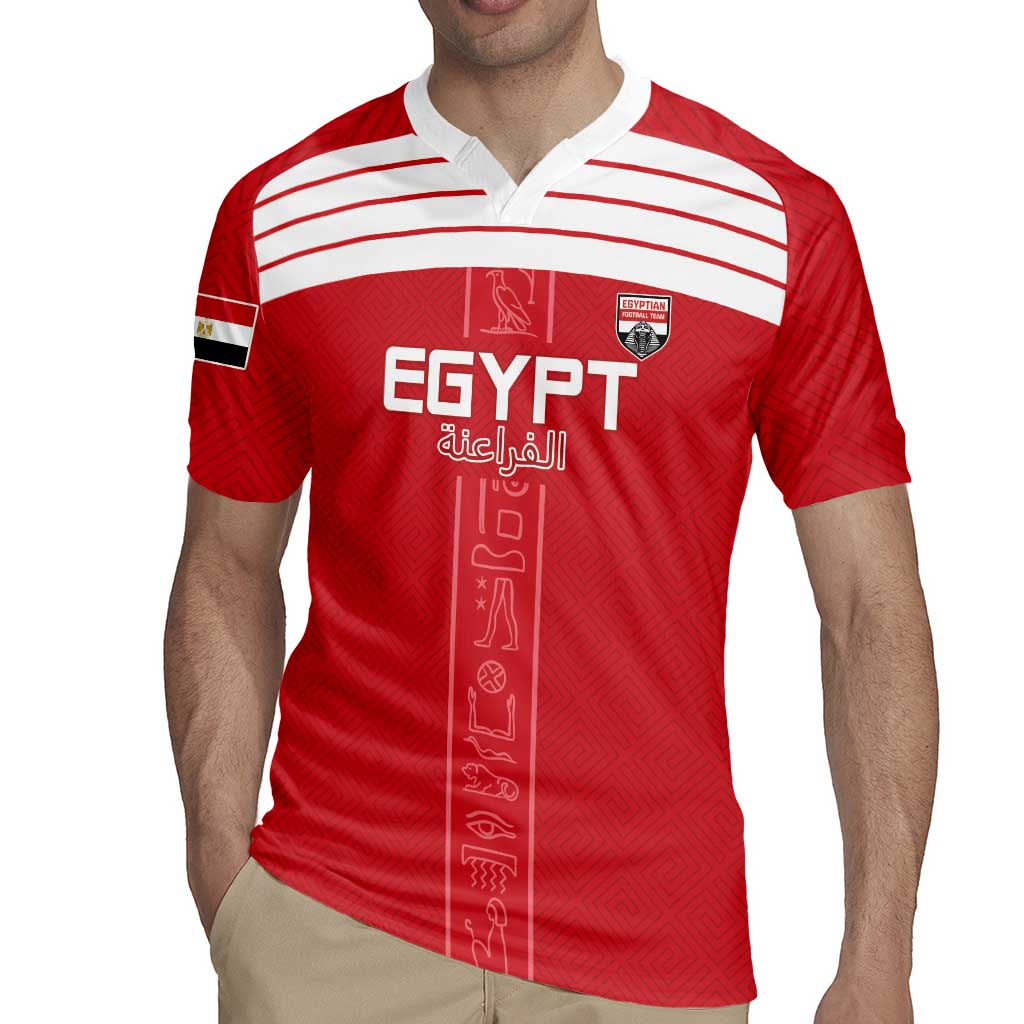 Custom Egypt Football Rugby Jersey Yalla Yalla Pharaohs - Red Ver