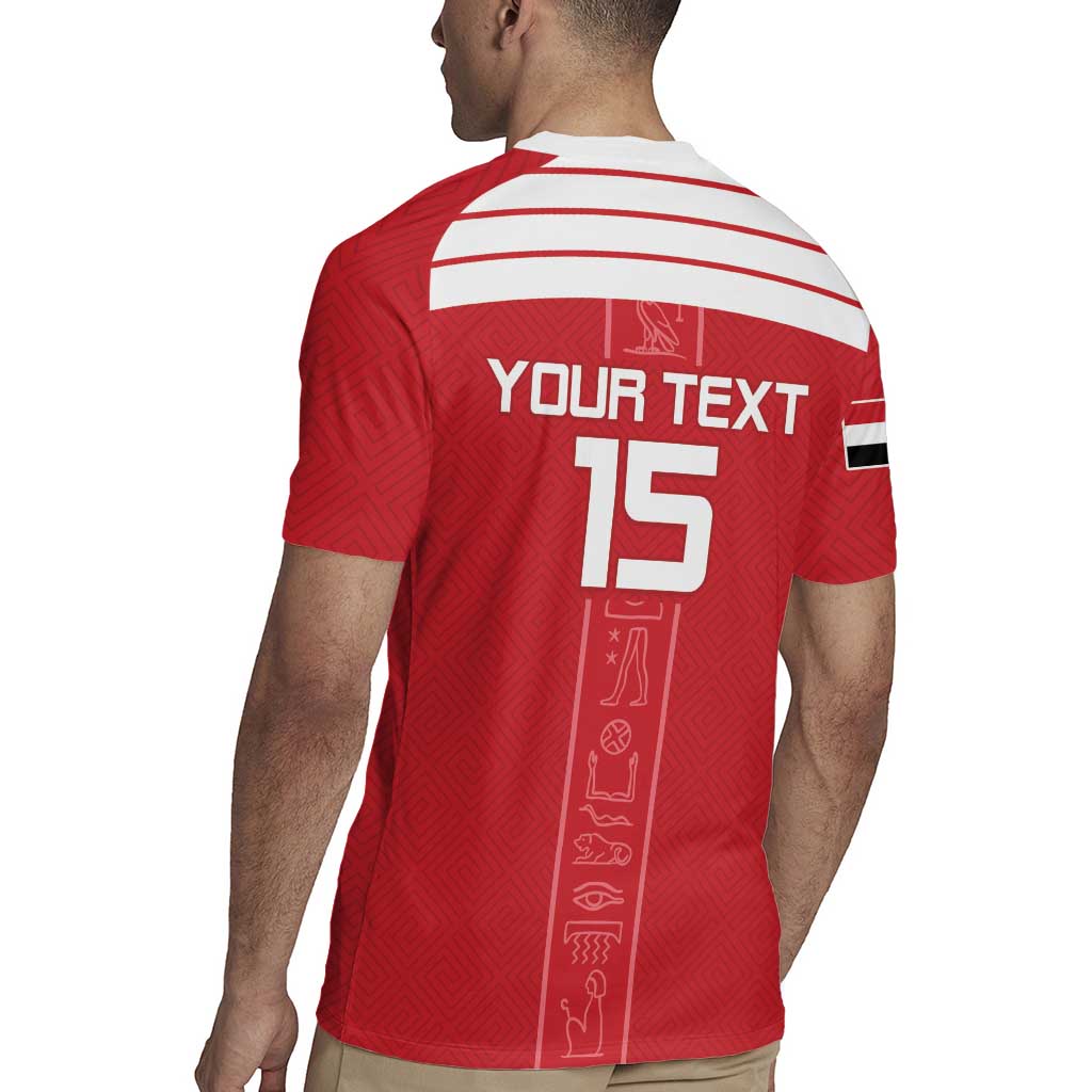 Custom Egypt Football Rugby Jersey Yalla Yalla Pharaohs - Red Ver