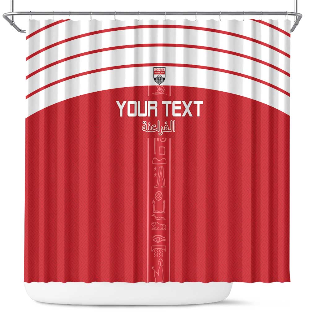 Custom Egypt Football Shower Curtain Yalla Yalla Pharaohs - Red Ver