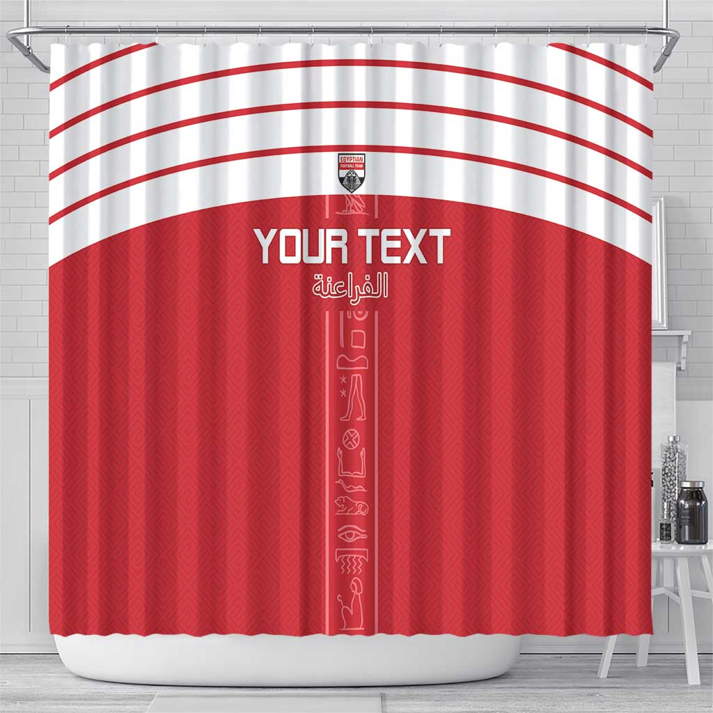 Custom Egypt Football Shower Curtain Yalla Yalla Pharaohs - Red Ver