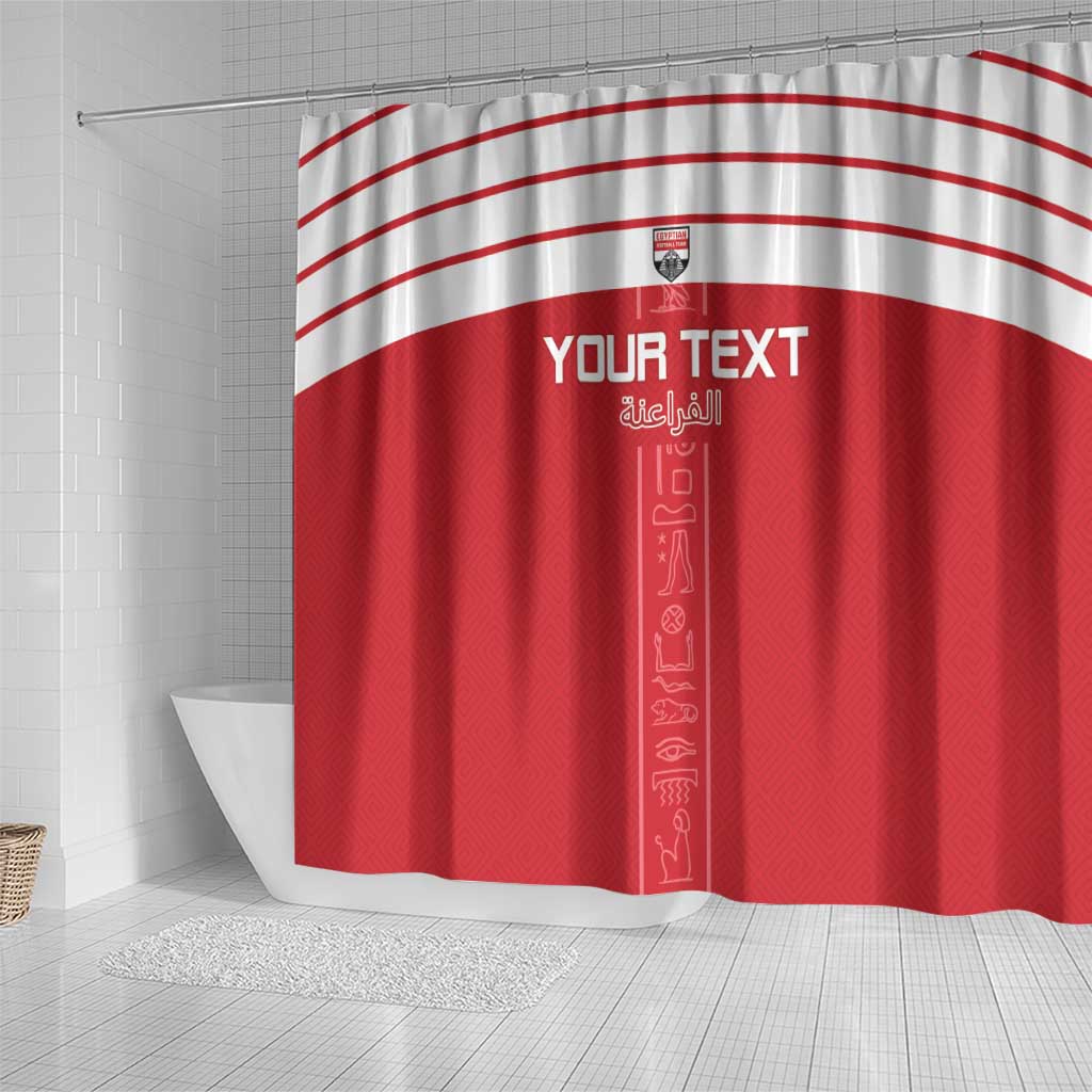 Custom Egypt Football Shower Curtain Yalla Yalla Pharaohs - Red Ver