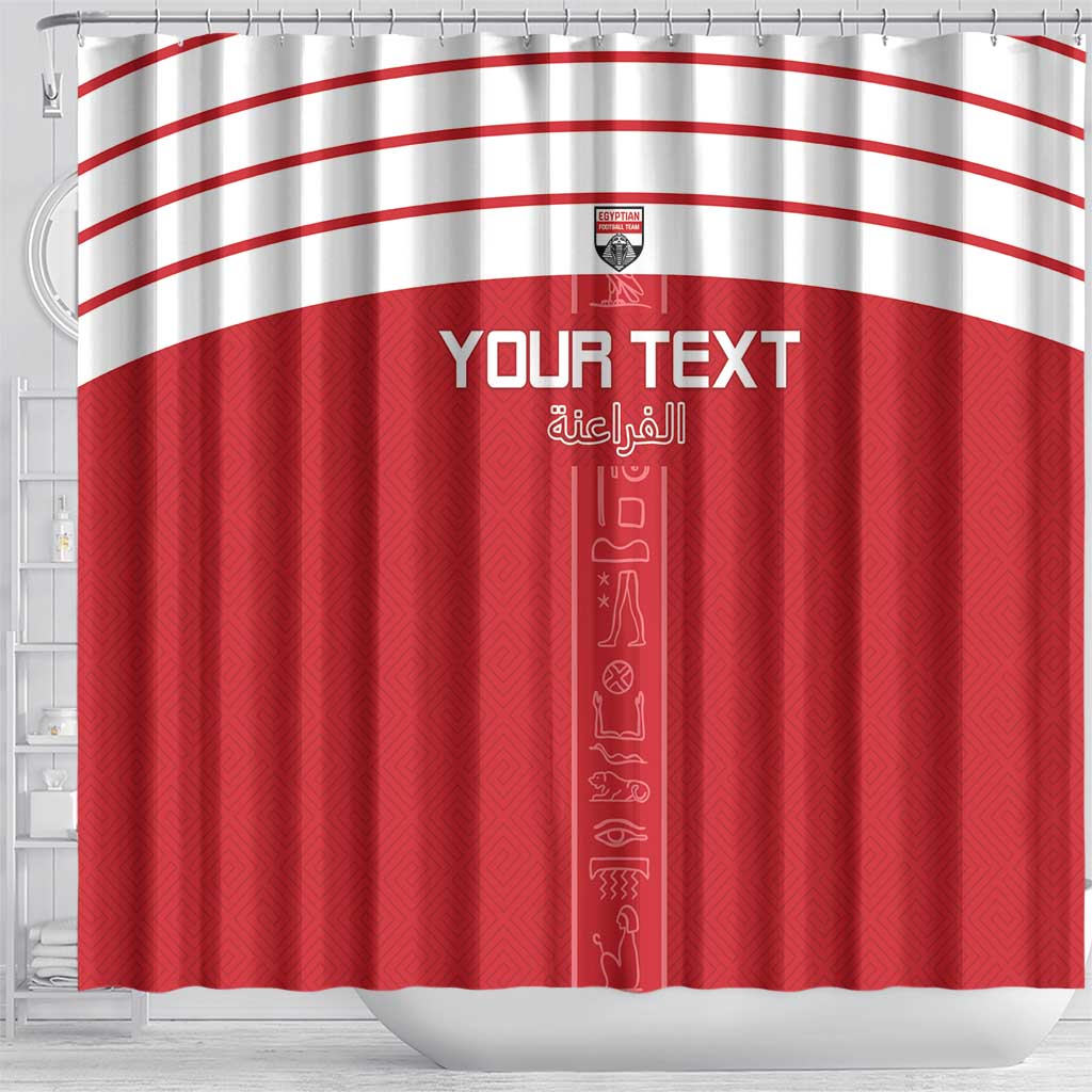 Custom Egypt Football Shower Curtain Yalla Yalla Pharaohs - Red Ver
