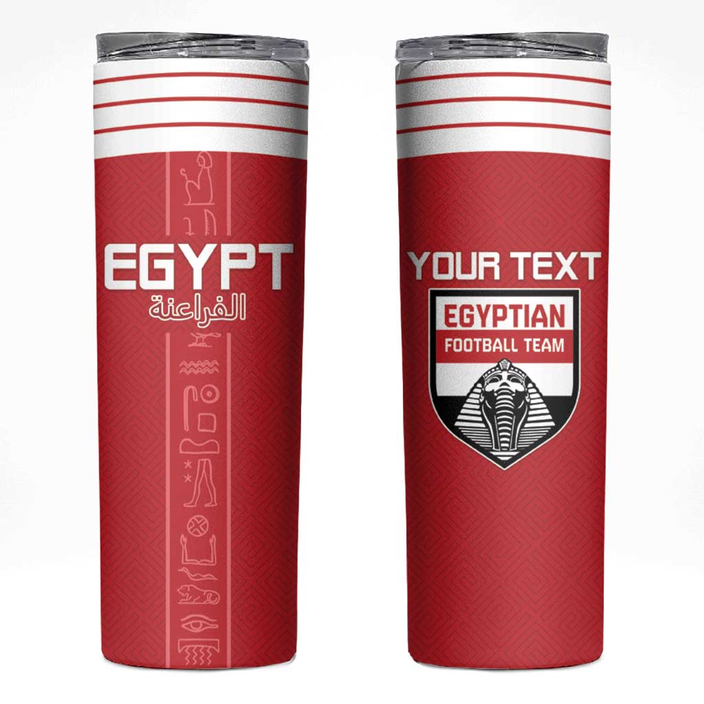 Custom Egypt Football Skinny Tumbler Yalla Yalla Pharaohs - Red Ver